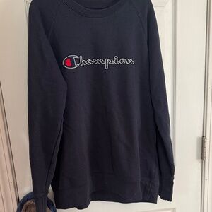Champion Navy Sweatshirt with Logo